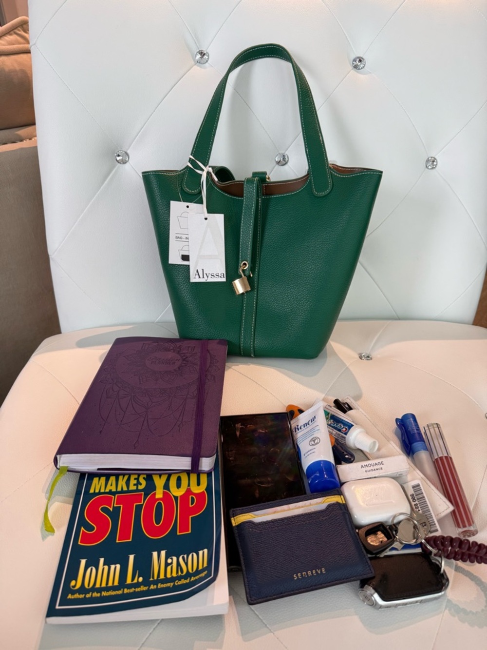 Y2K - 👜 Kayla + Ava Green Top Handle Tote & Crossbody Set - Picture 5 of 10